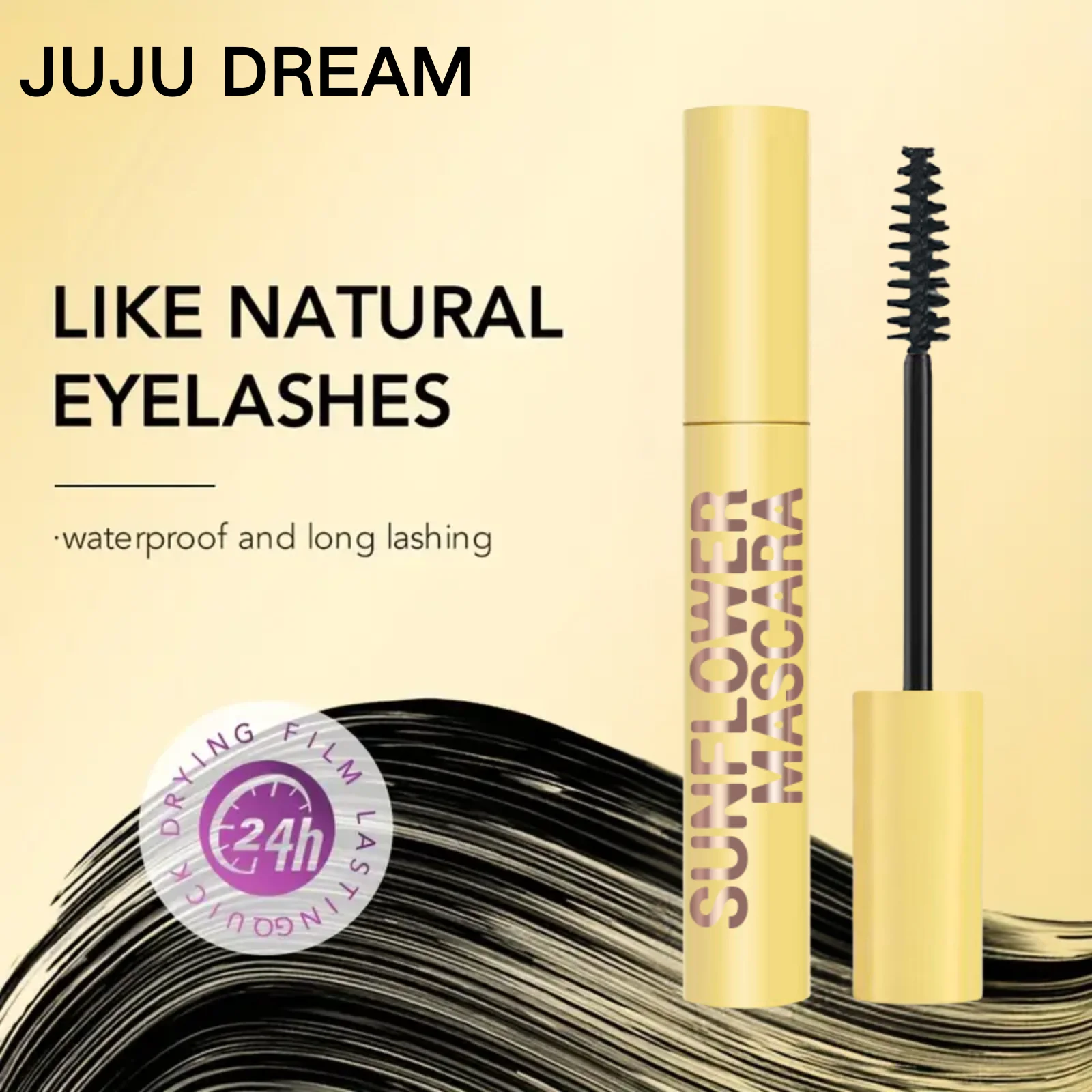 두껍고 풍성한 섬유 속눈썹 마스카라 - 방수 및 오래 지속되는, 빠른 건조, 컬링 및 길어지는 속눈썹 연장 메이크업