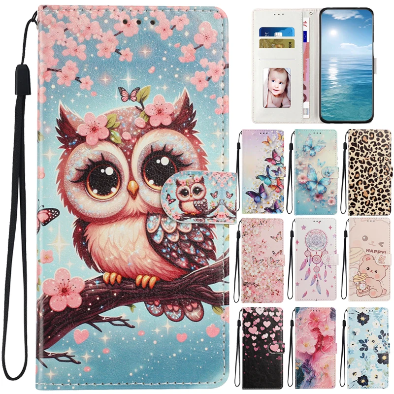 Realme16/14/15X Note 80 C85 Hülle für OPPO A6 A60 A5 Pro A80 Reno 15 13 14 12 Pro Hülle Leopardenmuster Brieftasche Leder Handyhülle