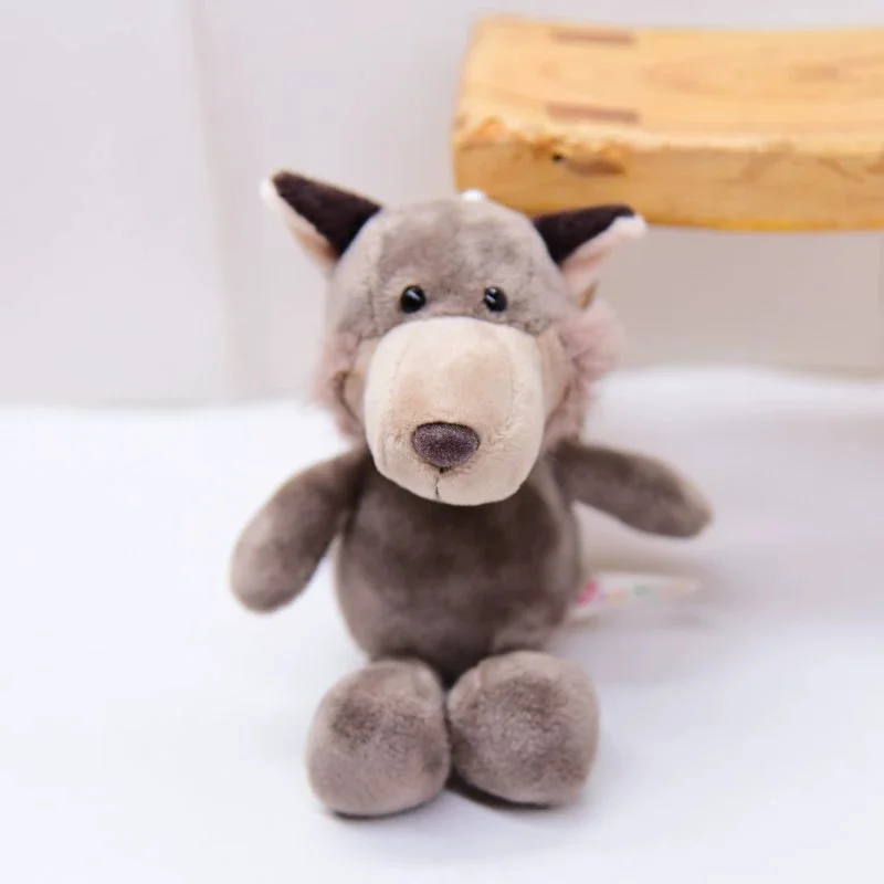 Lovely Gray Wolf Cute Small Pendant Emulational Wild Animal Soft Stuffed Doll Plush Toy Girl Boy Birthday Christmas Gift 1pc