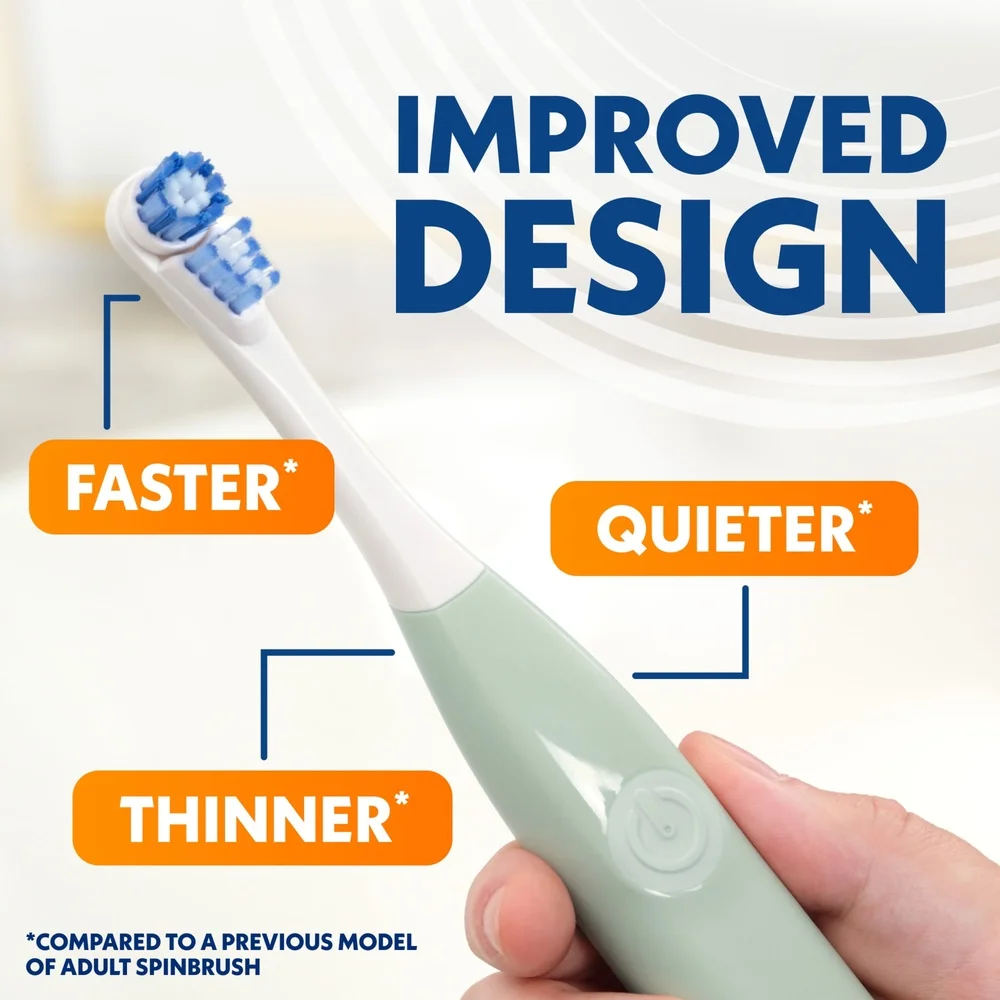 

Электрическая зубная щетка с питанием от батареи, средняя щетина, мягкая на ощупь очистка, 2 батареи типа АА, сменная, простая в использовании, удаление налета