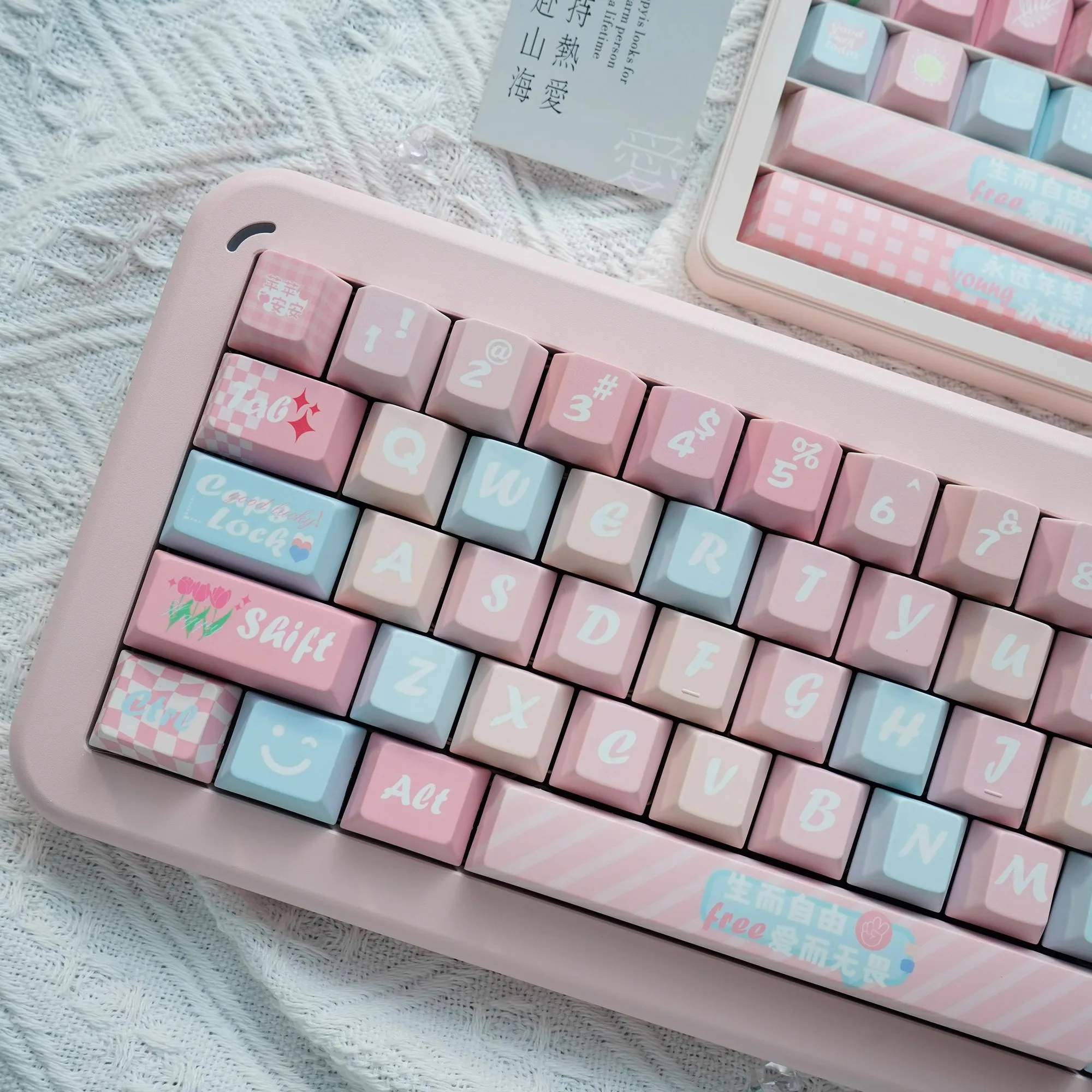 Happy Cheats theme Keycaps Cherry Profile For Mechanical Keyboard Cute Keycaps