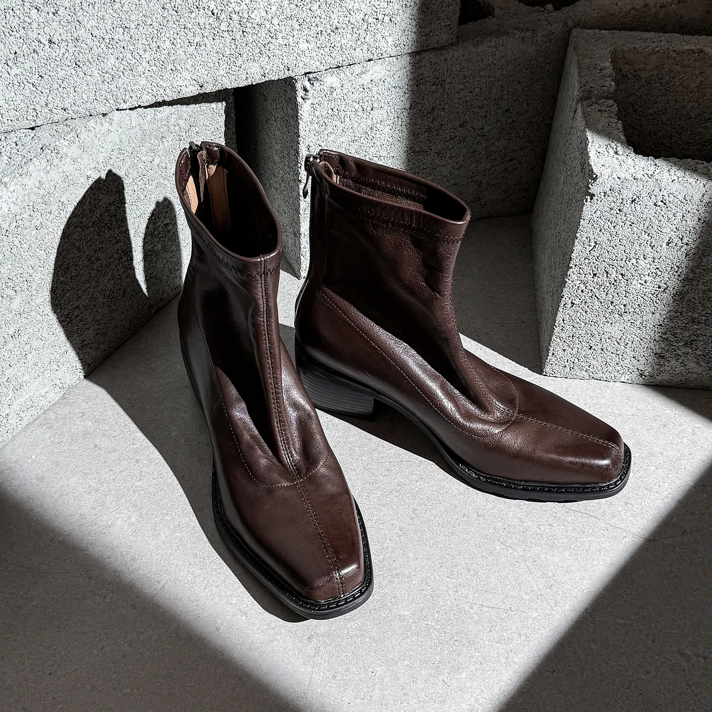Arden Furtado Flat Chelsea Ankle Boots For Women Back Zipper Genuine Cow Leather Elastic Strap Spring Ladies Shoes Handmade