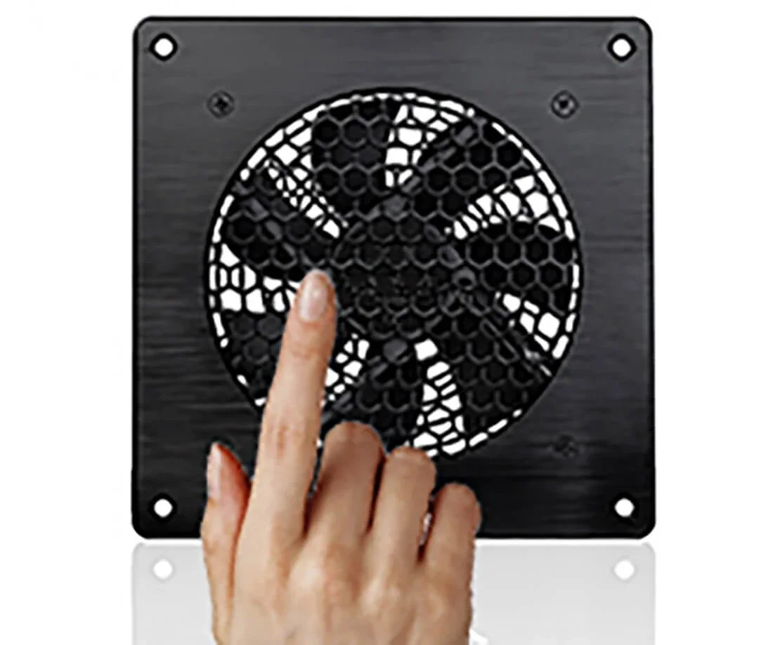 AC Infinity 4 Inch Dual Set 8025 DC 5Volt Axial Fan with Speed Control Cooling Fan with Plate for Gaming PC Cabinets