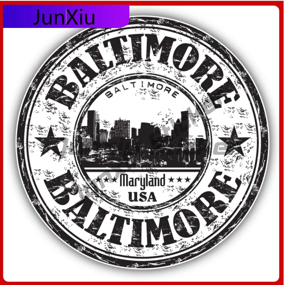 

Baltimore Maryland Usa Creative Sticker Stamp Car Decal Bumper Stickers Cool Style Wall Use For Helmet Auto Styling Accessory
