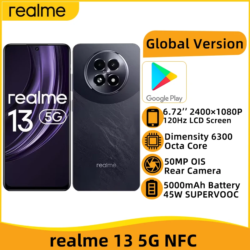 Global Version realme 13 5G NFC Dimensity 6300 Smartphone 6.72