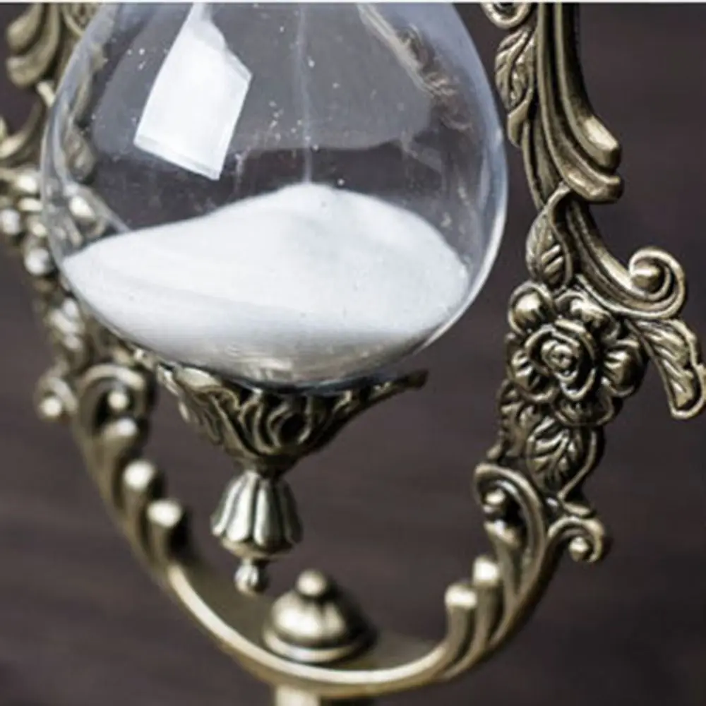 Crafts Embossed Hourglass Timer Golden Vintage Sandglass 15/30 Minutes European Style Sand Clock Home Decoration