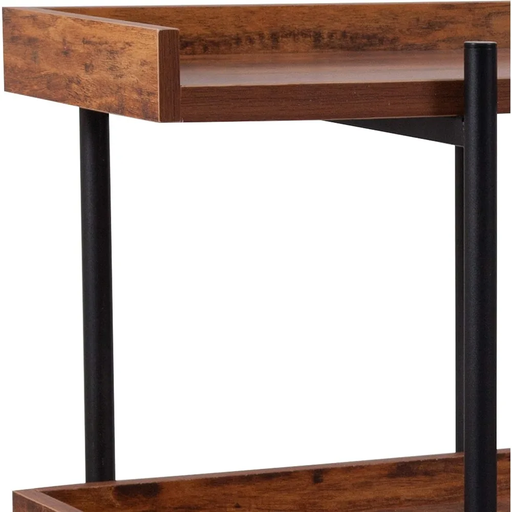 وحدة عرض تخزين خزانة الكتب ثلاثية الطبقات من الخشب الحبوب الريفية 35 ساعة للمنزل والمكتب