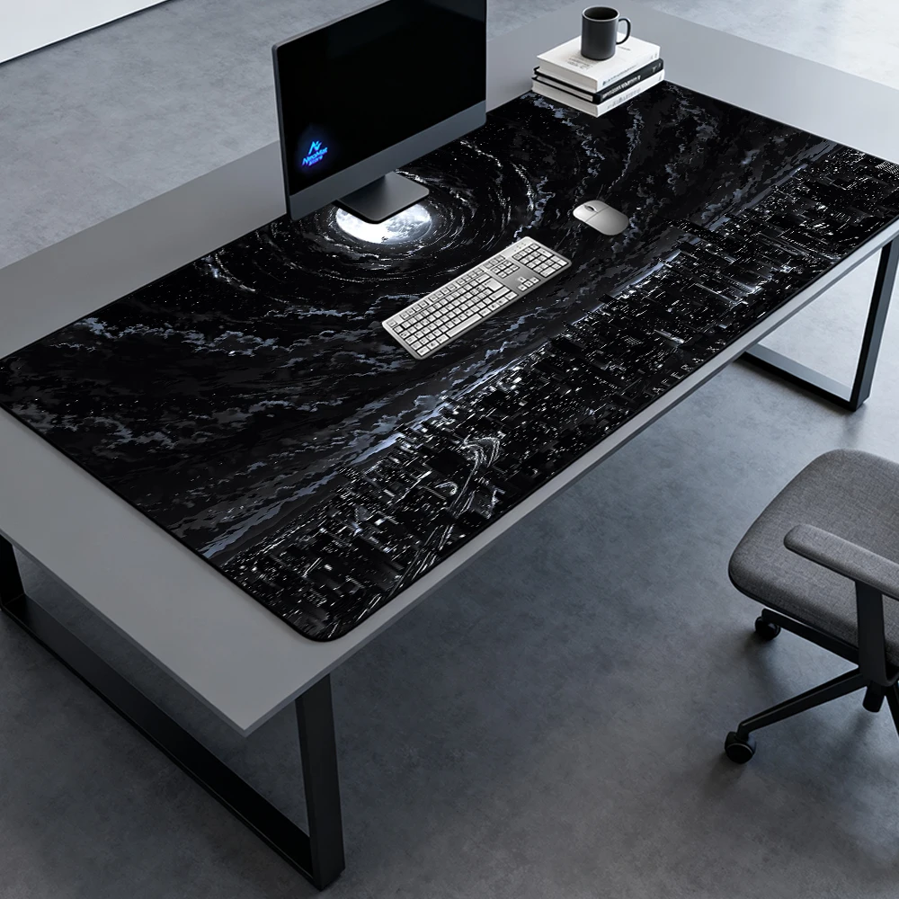 

Cosmic Swirl Mouse Pad Pc XXL Gaming Desk Mat 180x60 140x60 Black Galaxy White Mousepad Space Aesthetic Accessories XXXL