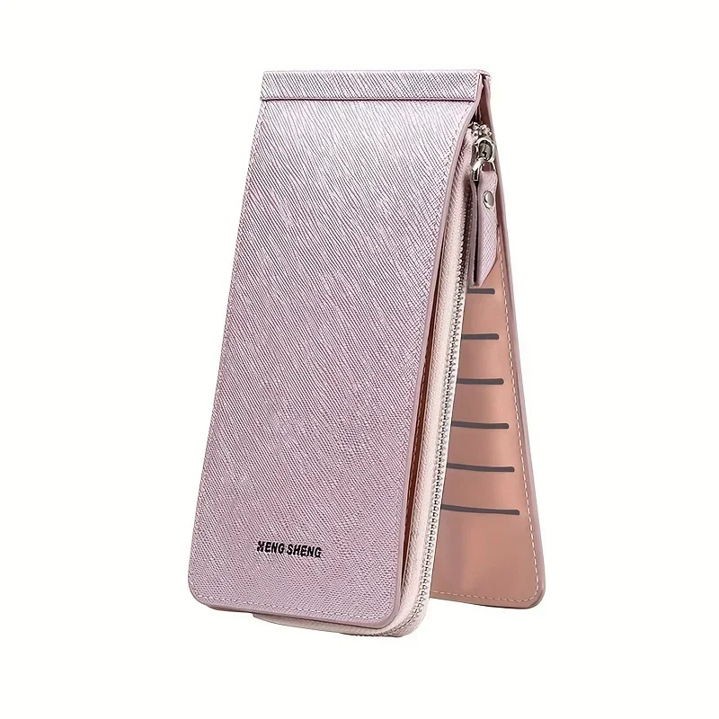 Slim & Stylish Faux Leather Wallet - Multi-Card Slots Easy Clean Card Holder Women Men Bag Multi-card Zipper