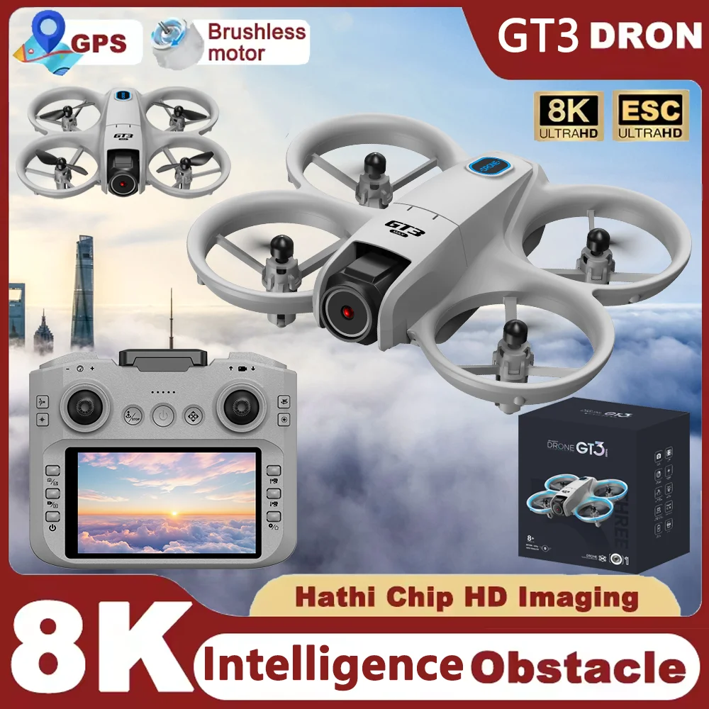 

2025 НОВЫЙ мини-дрон GT3 MAX 5G 8K GPS, профессиональная HD аэрофотосъемка, динамическое освещение, самолет с дистанционным управлением, игрушка-квадрокоптер