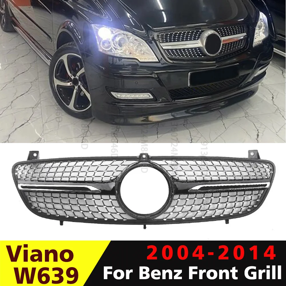 

Front Grille for Mercedes Vito/Viano 2004-2014 W639,Gloss Black Custom Grille Cover,Luxury Style Car Exterior Modification