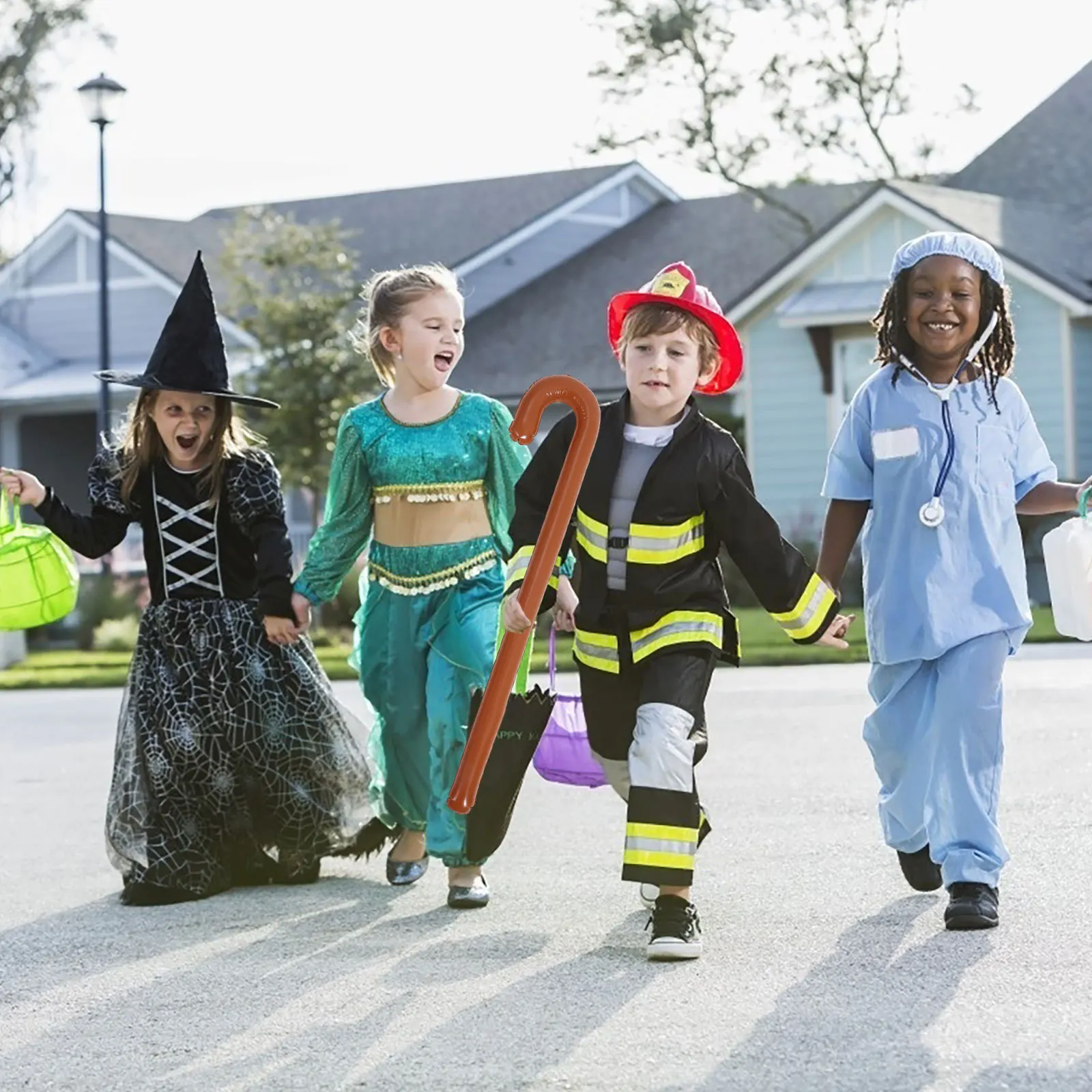 휴대용 풍선 지팡이 소품, 가볍고 튼튼한 PVC 소재의 파티용품, 장식용 보행 지팡이