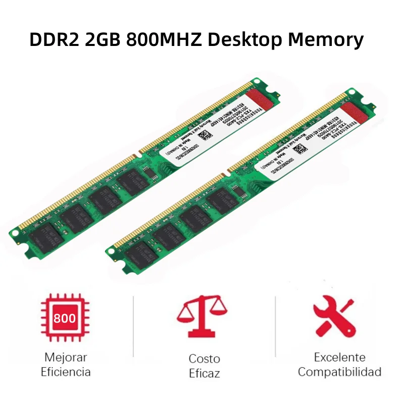 Yongxinsheng – kit de RAM DDR2 Dimm 2 go pour ordinateur de bureau, puces aléatoires, PC2-6400/PC2-5300 mhz, 800/667, 240pin, 2 faces