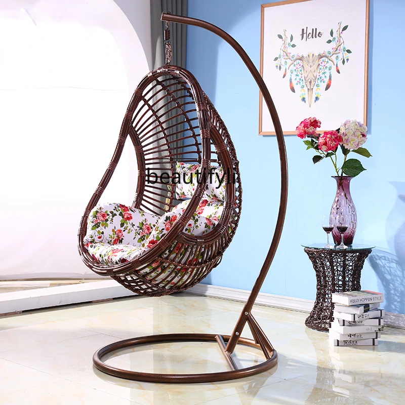 CXH Home Rocking Chair Single Outdoor Swing Bird's Nest Living Room Cradle Chair Glider Hanging Basket