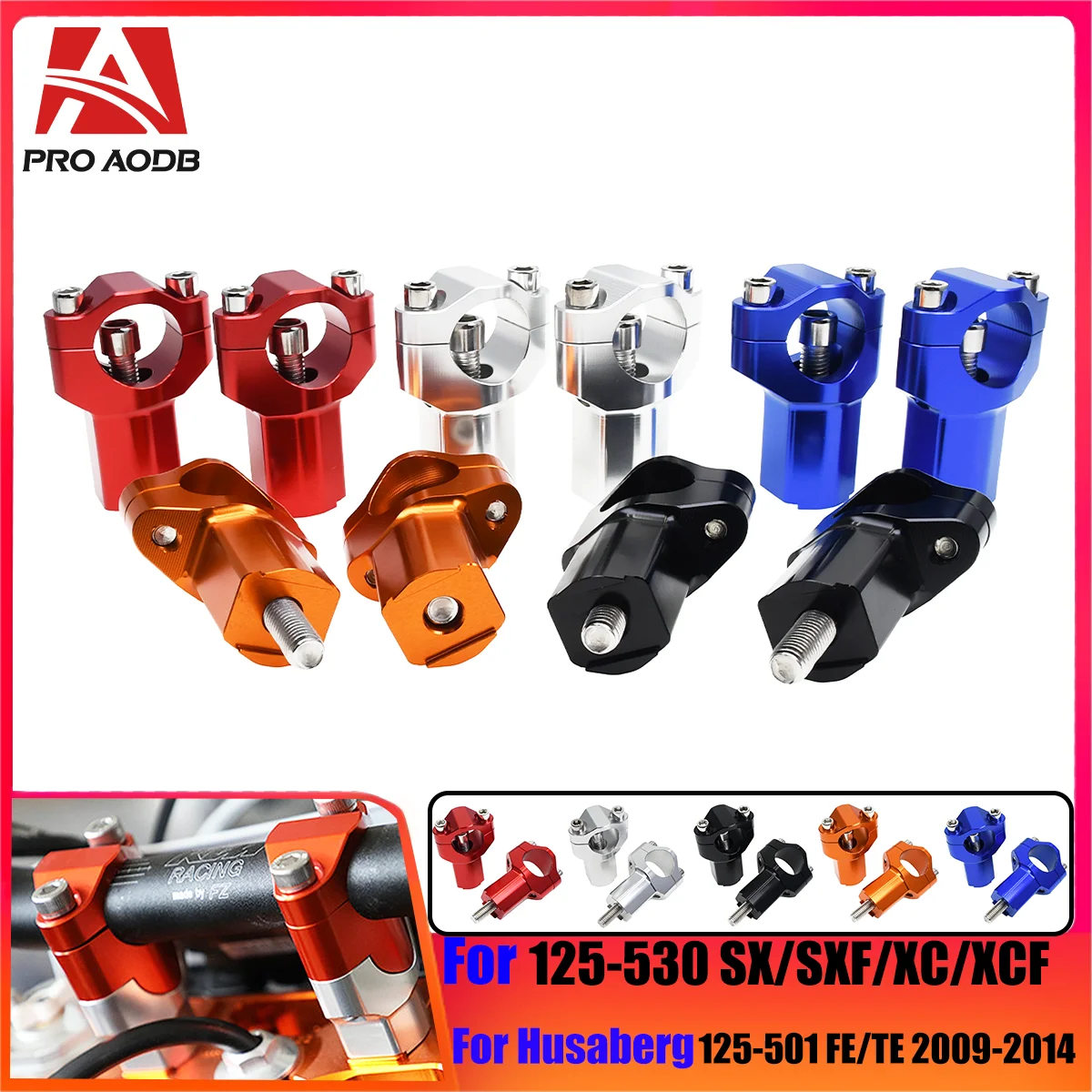 For KTM 2016-2023 EXC 300 52mm Handlebar Riser Bar Clamp Mount EXC 250 SX 125 EXC-F 350 SXF 450 530 XC XCF 690 SMC 690 Enduro R