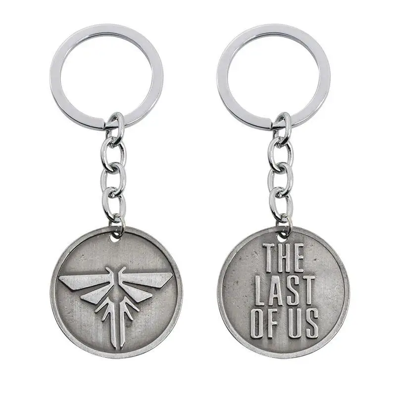 Game The Last Of Us 2 KeyChain Double Sided Firefly Letter Logo Dogtag Joel Ellie Vintage Metal Keyring Torque Men Souvenir Gift