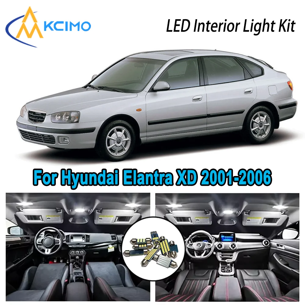 

Высококачественный светодиодный внутренний комплект для Hyundai Elantra XD 2001-2006 2002 2003 2004, премиальные безошибочные купольные карты багажника, автомобильные лампы