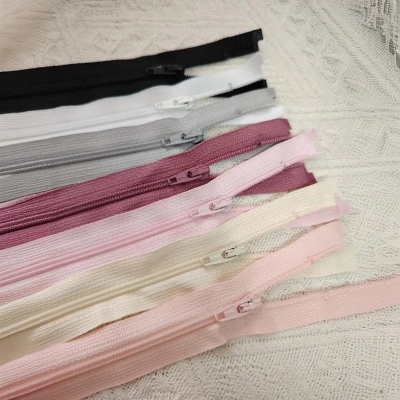 10pcs/Lot 3# 50 To 70cm Ykk Zipper Nylon Open End White Black Pink Waterproof Sunscreen Clothing Jacket Tailor Sewing Accessory