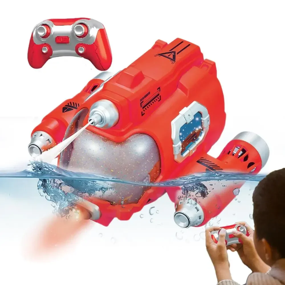 Spray Rc Boat Remote Control Submarine with Light Water Toys High Speed Smart Waterproof 360 Rotation Rc Racing Ship Kid Toys