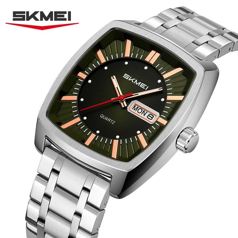 Jam Tangan Pria SKMEI 9354 Mewah Quartz Kasual Merk Ternama Bentuk Bulat Tahan Air dengan Tampilan Tanggal dan Hari