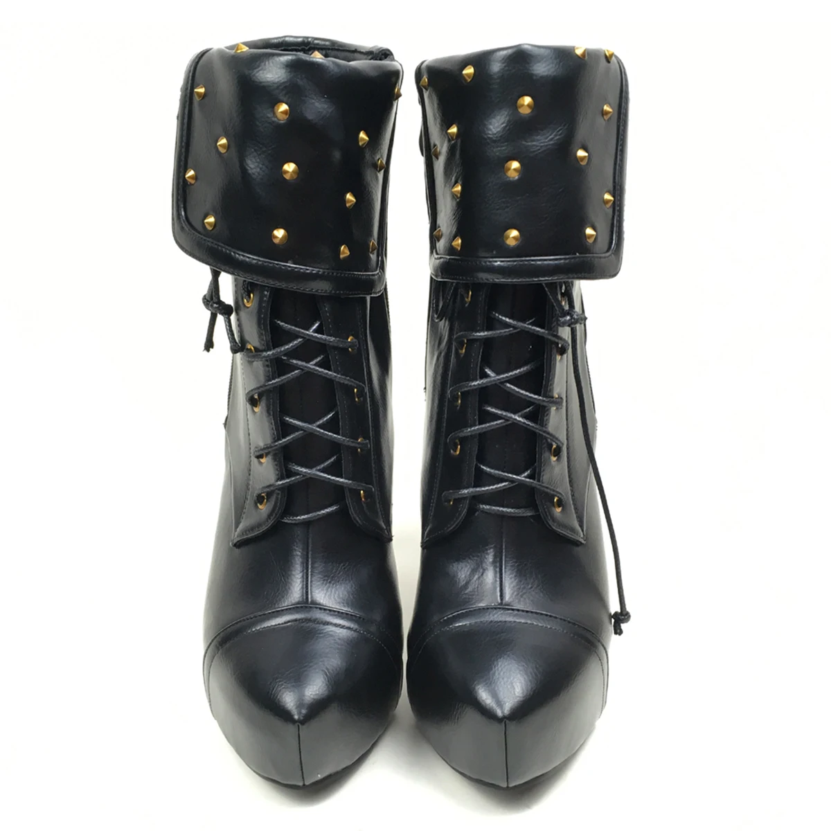 Stivaletti per le donne Designer di lusso 2024 Stivaletti con plateau Borchie Decroated Lace Up Fashion Ladies Primavera Autunno Boot botines