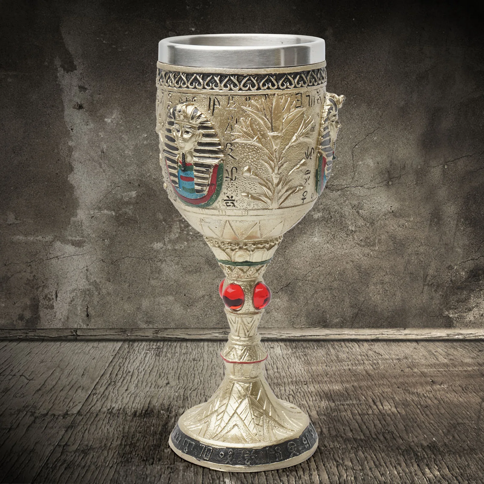 

Creative 3D Skull Goblet Resin Stainless Steel Wine Glass Cup Halloween Retro Mug Drinking Cup Party Gift