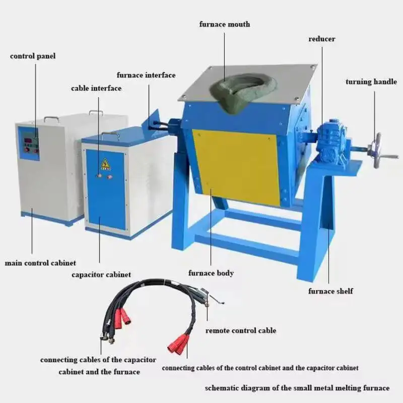 Small Medium Frequency Induction Furnace 20KG 25KG For Melting Gold, Silver, Copper, And Tin