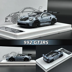 SOLO In Stock 1:64 992 GT3RS GRAY Carbon Car Diecast Diorama Model Collect Miniature Carros Toys