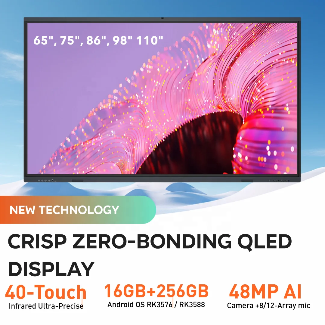 ITA OEM 55 65 75 85 86 100 110 بوصة لوحة مسطحة تفاعلية متعددة شاشة تعمل باللمس سبورة بيضاء رقمية لوحة ذكية للتعليم #2