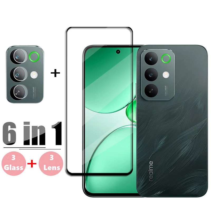

6in1 Glass For Realme C85 Full Cover Tempered Glass Realme C85 Screen Protector HD Protective Phone Camera Lens Film Realme C85