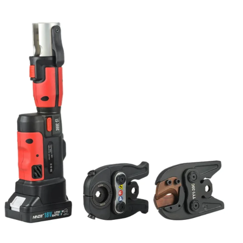 LS-300C Portable Rechargeable Hydraulic Wire Crimping Pliers, Lithium Battery Stainless Steel Tube Crimping & Wire Cutting Three