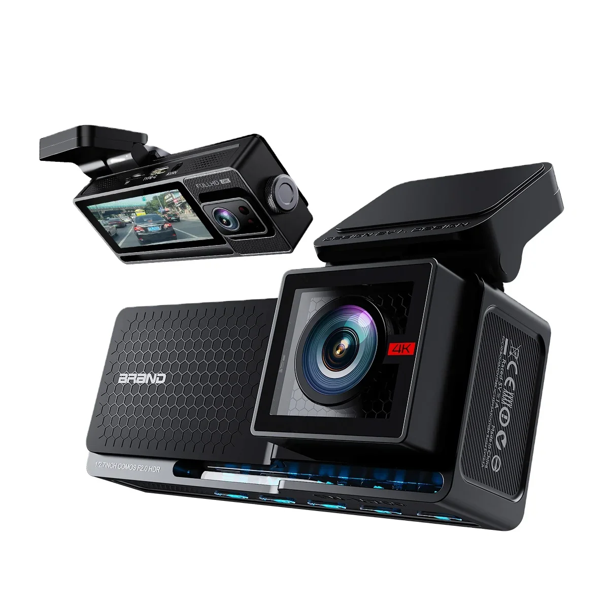 2026 3 Channels Car Dash Camera Full HD Car Black Box For Car DVR Camera Factory Dual Lens Dashcam With WIFI Function