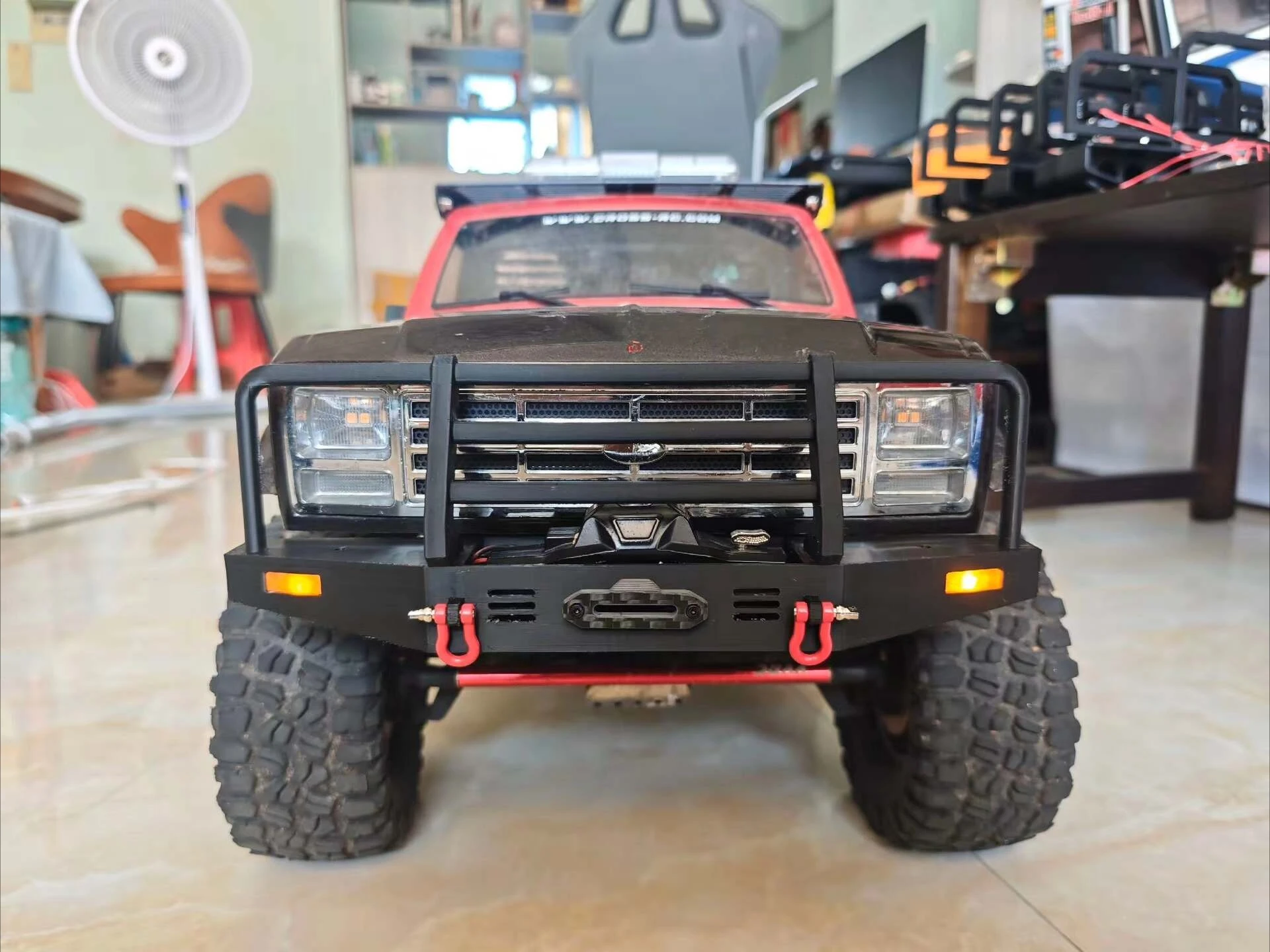Metal Wilderness Front Bumper No-cut Installation Custom Size for CROSSRC EMO Series 1/8 Scale RC Off-road Upgrade Accessories
