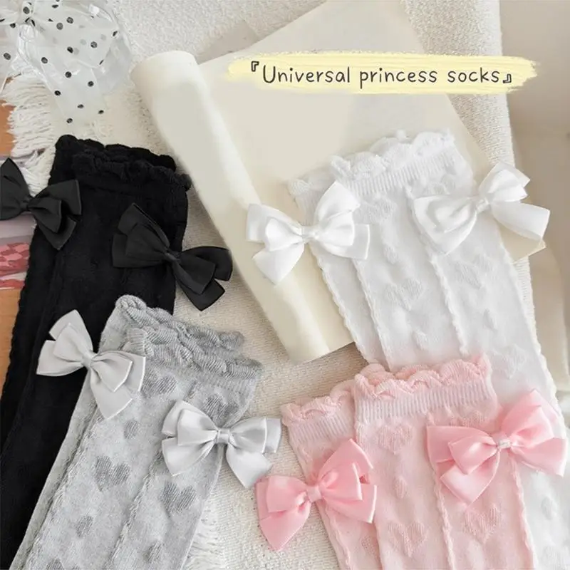 K8GF المألوف فوق جوارب الركبة الجوارب القطنية للأطفال Bowknot الجوارب الطويلة التصوير الزي الجوارب للفتيات الذين تتراوح أعمارهم #4