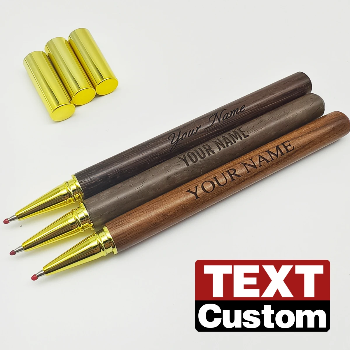 Personalized Luxury Solid Wood Brass Rollerball Pen Free Custom Name Engraving Retro Business Ballpoint Pen Gift