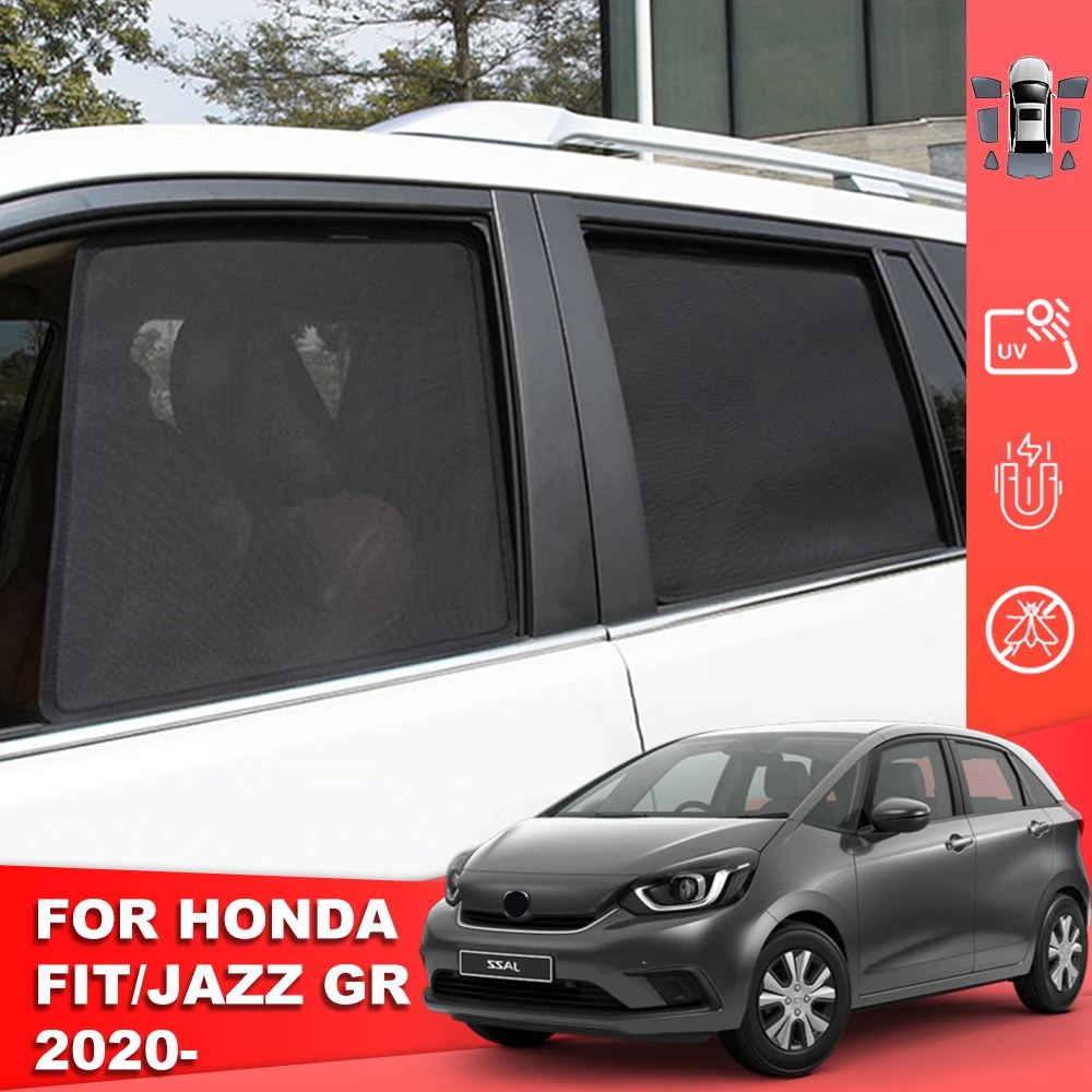 

For Honda Jazz FIT MK4 2021-2024 Magnetic Car Sunshade Shield Front Windshield Curtain Rear Side Baby Window Sun Shade Visor