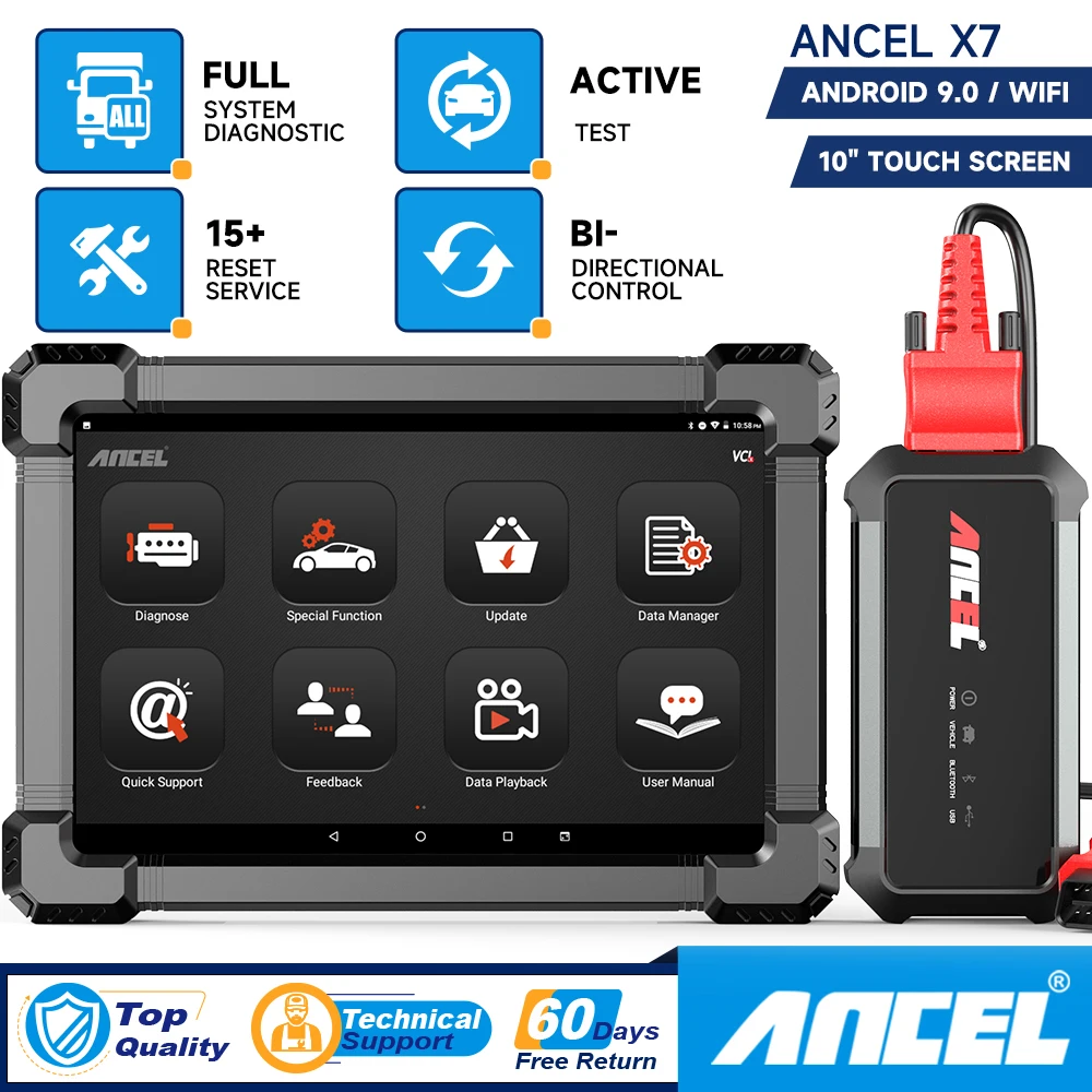 

ANCEL X7 Bluetooth OBD2 сканер двунаправленный сканер все системы EPB IMMO BMS ABS DPF SAS 15 сброс OBD Автомобильные диагностические инструменты