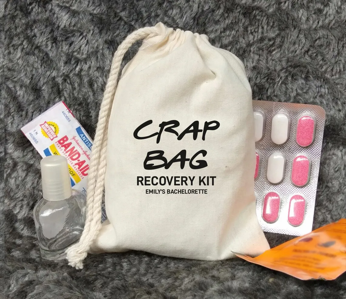 Crap Bag Recovery Kit - Friends Themed Bachelorette Party Favors - Bachelorette Party - Hangover kit - Las Vegas Hangover bags