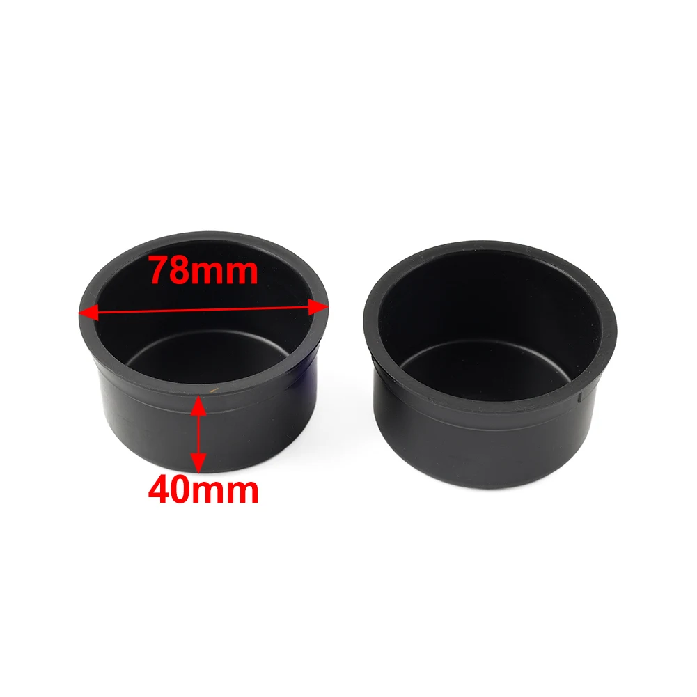 2Pcs Car Center Console Cup Holder Inserts CCONCUP92 For Ford Bronco F150 F250 F350 1992 1993 1994 1995 1996 Black Plastic