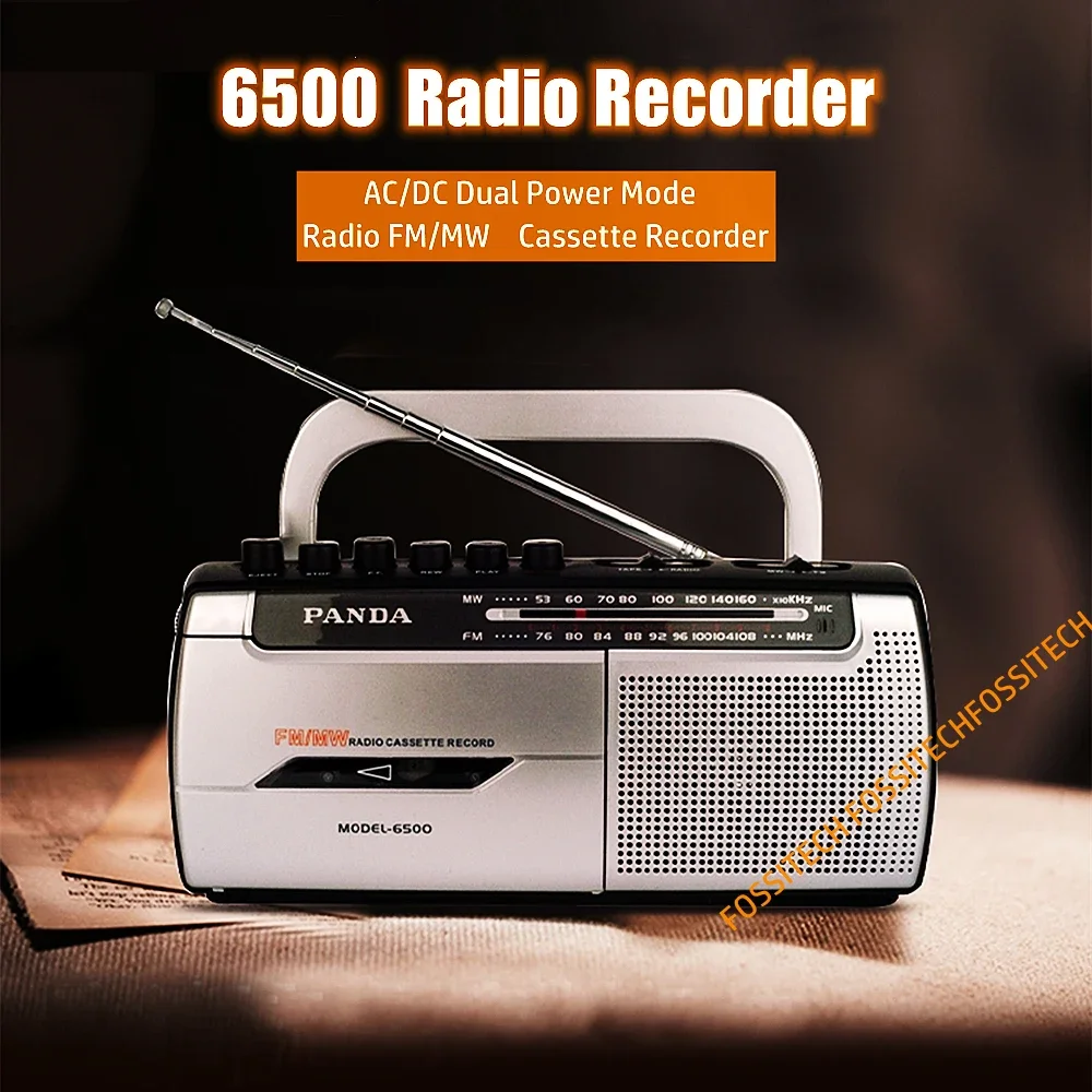 PANDA 6500 Cassette Tape Recorder Built-in Microphone Recording Tape Player FM AM Radio for Students Elderly Learning Language