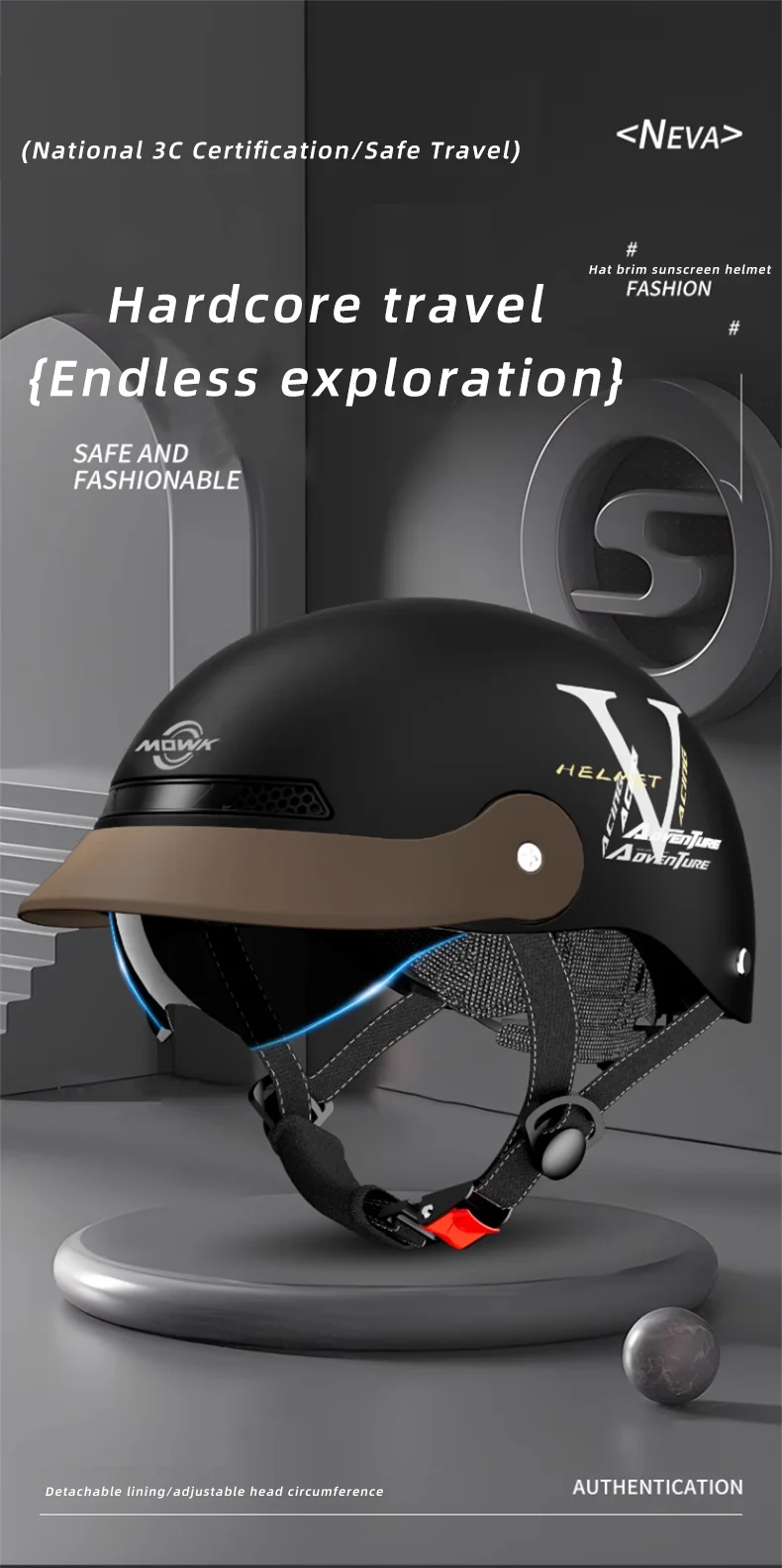 MOWK Motorcycle Vintage Half Helmet Summer Breathable Men Women Electric Jet Scooter Open Face Helmets Reflective Safety Helmets