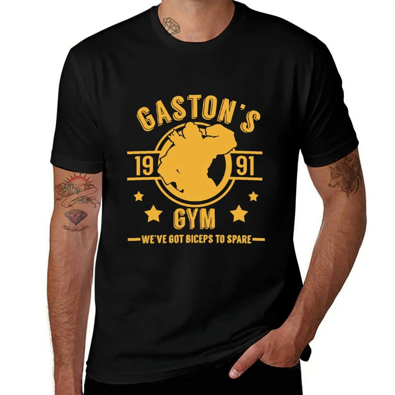 

Gaston's Gym T-Shirt cotton man t-shirts graphics designer shirts customs design your own T-shirt men