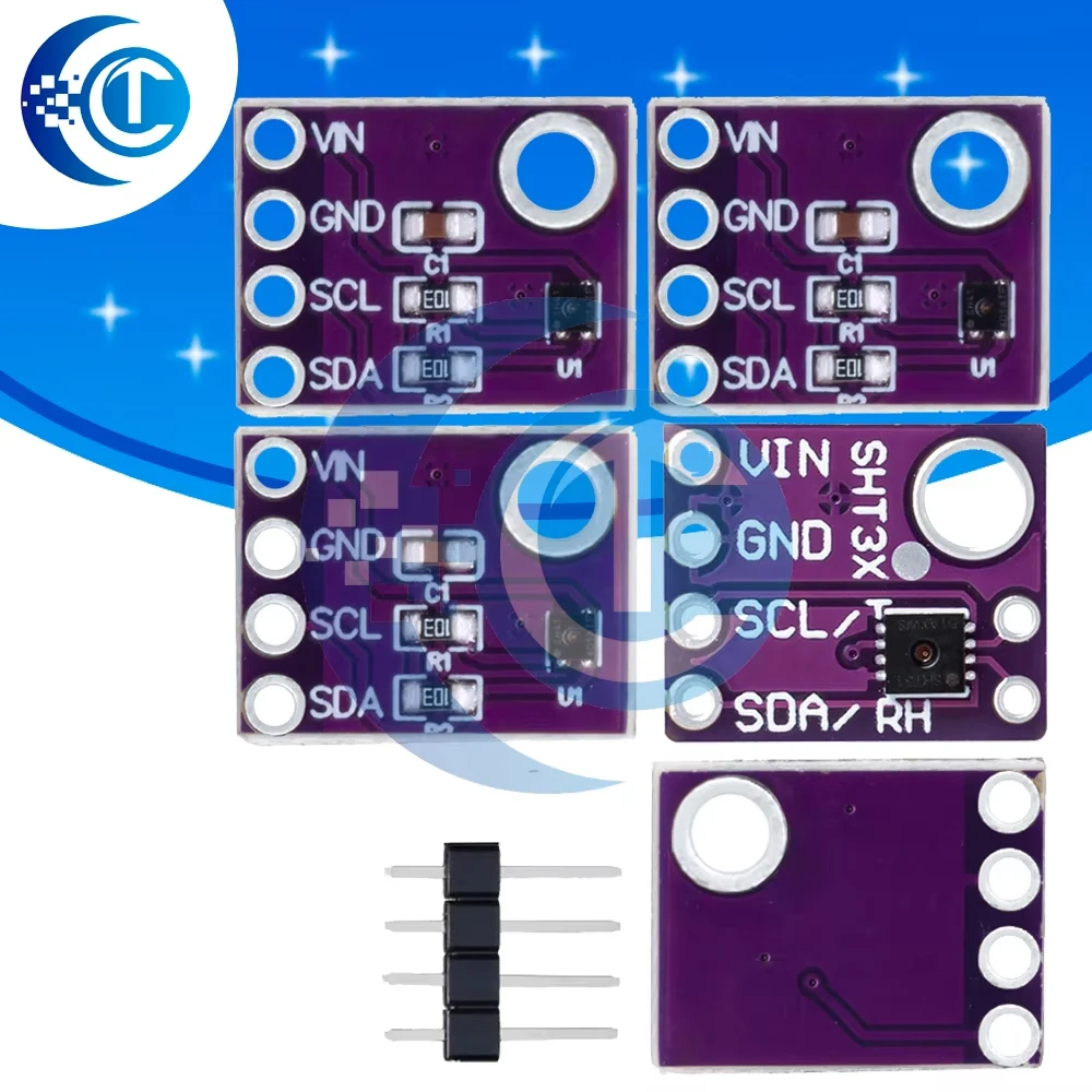 Módulos de sensores SHT31/SHT41/SHT45: detectores digitales de temperatura y humedad I2C para monitoreo ambiental