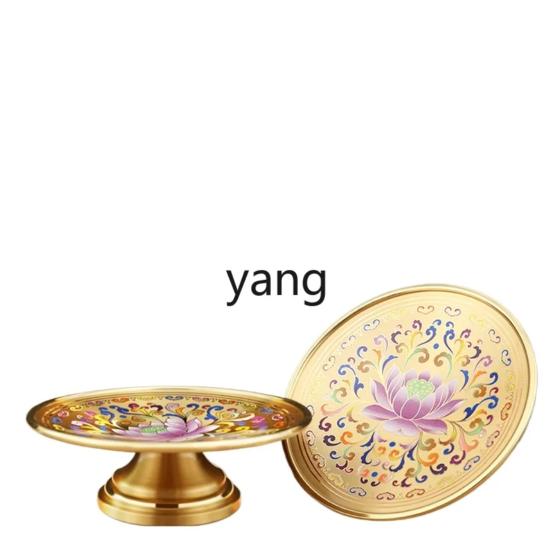 lmm, Buddha front offering fruit plate pure copper Buddha front water offering fruit plate Guanyin God of Wealth Lotus Buddha