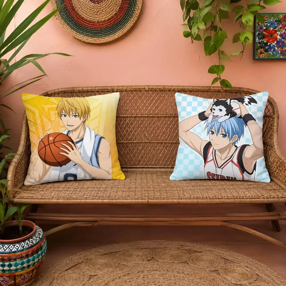 Hot Anime K-Kuroko's Basketball Cushion Cover Pillow Cover Soft Plush Fabric Removable Washable Sofa Chair Bed Decoration