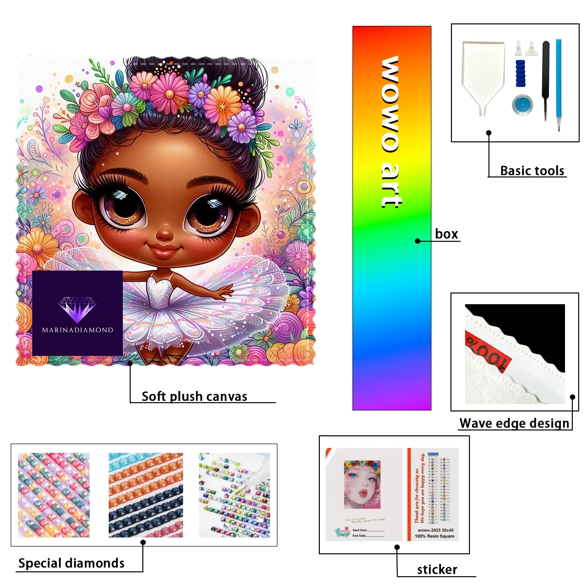 

【MARINA Diamond Art】Ballet litter girl Crystal AB Rhinestone FD Rhinestone Perfect Resin Diamond