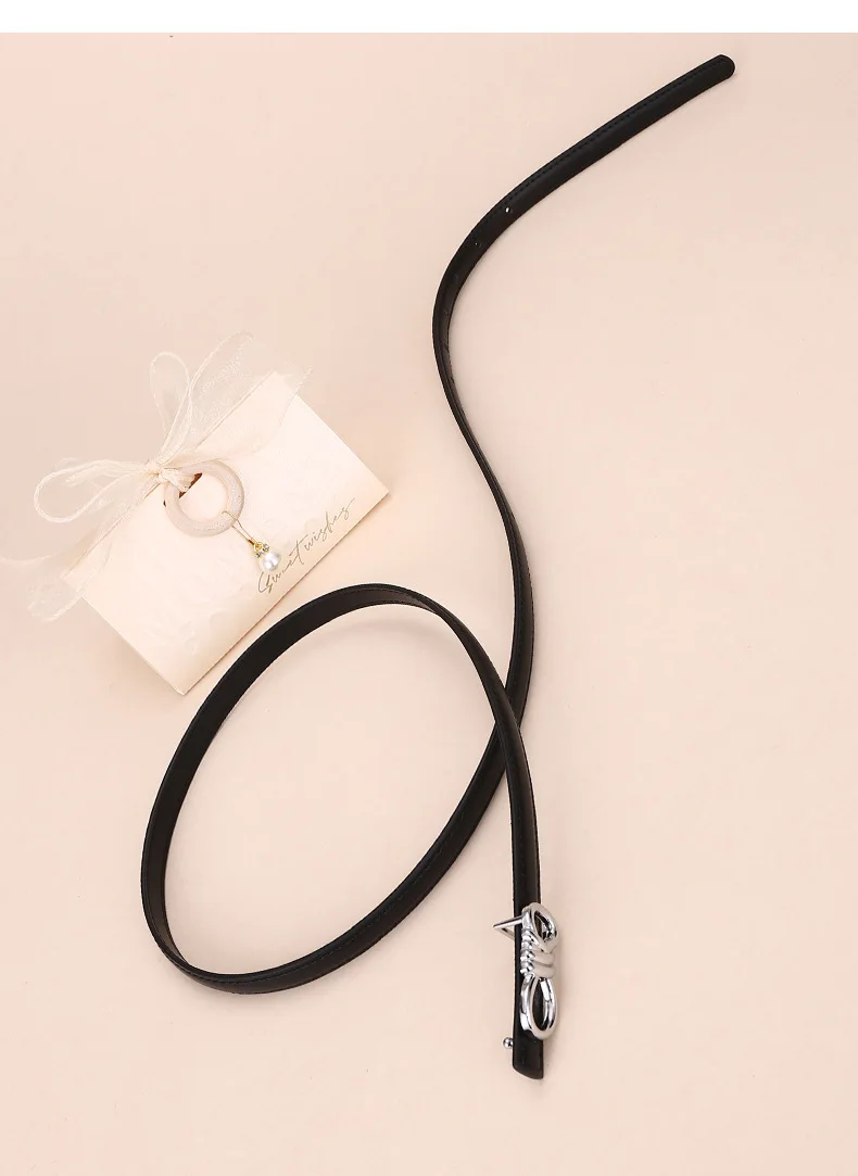 Damen-Gürtel aus Rindsleder, Vielseitiger Minimalistischer Hosen-Gürtel, Eleganter Taillengürtel, Hochwertiger Weißer Seilknoten, Nischen-Stil – Detail 21