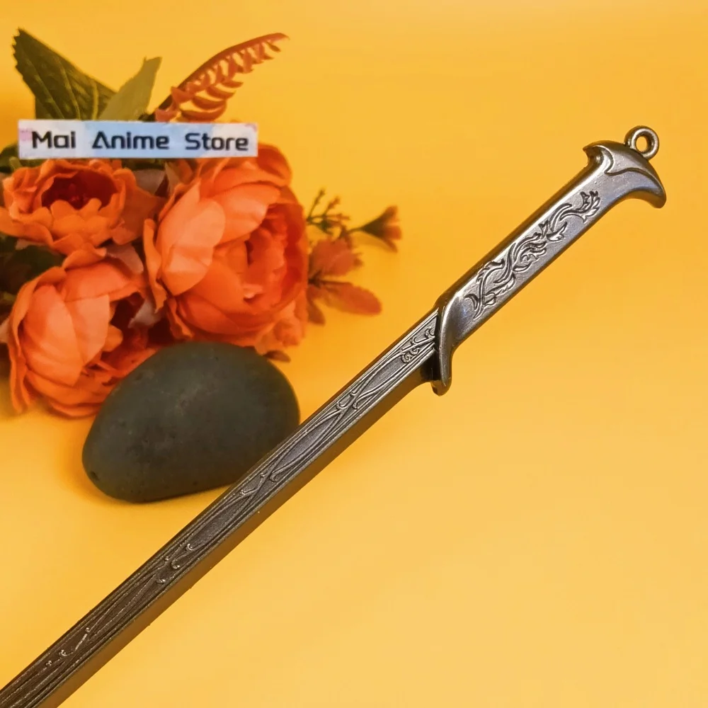 8.6インチ バギンズ刀 中世 グラムドリング ナルシルリング アラゴルンの剣 本物の指輪 サムライセイバー 金属製忍者ナイフ 非研磨玩具 ギフト