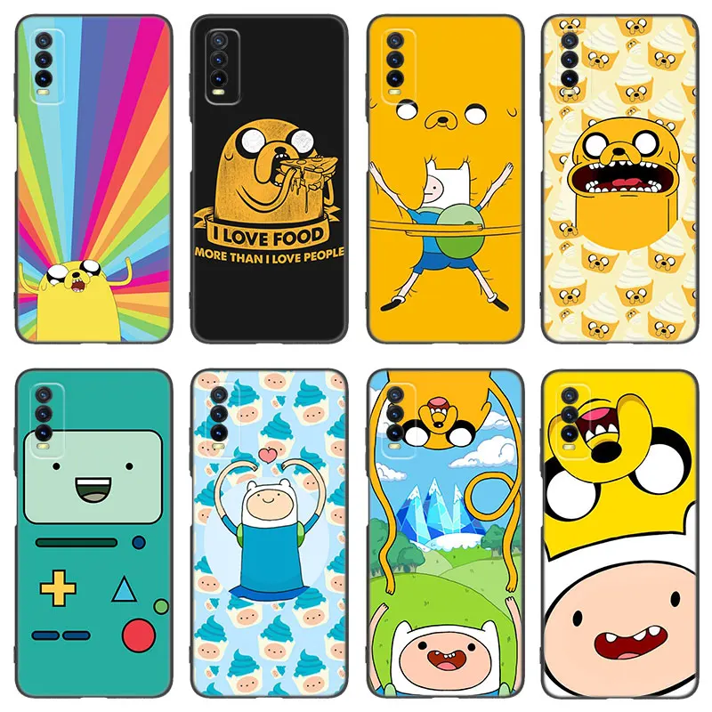 Adventure Time Cute Silicone Phone Case For V27 V30 Pro V29e Y27 Y55 Y78 5G Y02S Y15S Y17S Y21S Y33S Y76S Y16 Y22 Y35 Y36