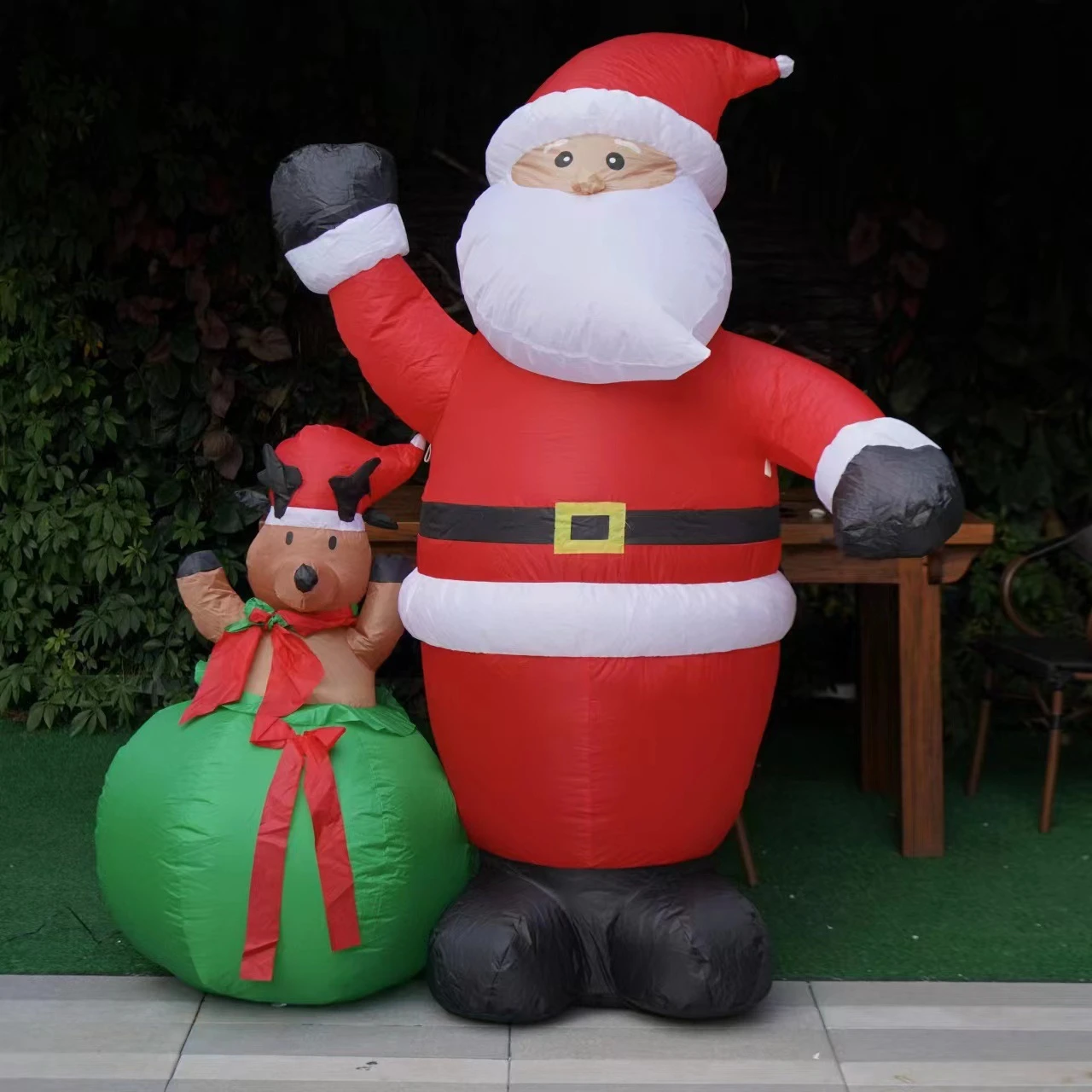 

Christmas Inflatable Outdoor Decorations For Home Garden Yard Giant Elk Santa Claus Inflable Grande Navidad 2024 New Year Gift